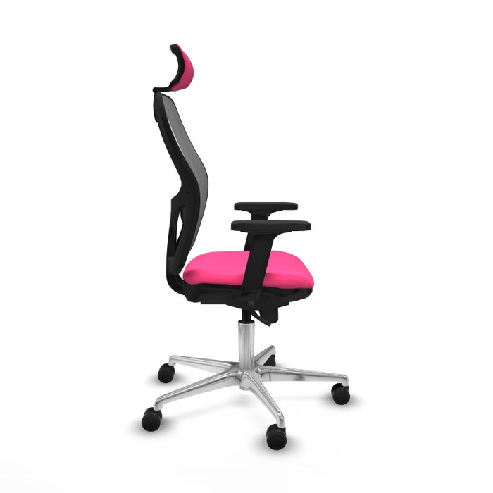 PIQUERAS Y CRESPO Silla de oficina Jorquera Rosa y Gris con Mecanismo Sincro