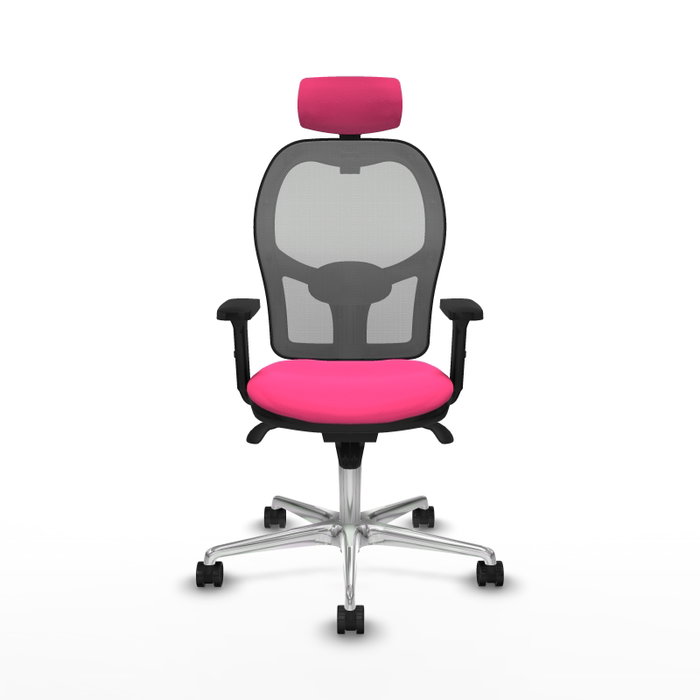 PIQUERAS Y CRESPO Silla de oficina Jorquera Rosa y Gris con Mecanismo Sincro