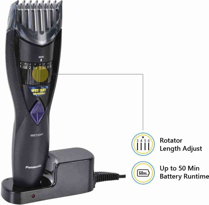 Panasonic Cortapelo Recargable Wet & Dry - Maquinilla Eléctrica sin Cables para Uso en Húmedo y Seco - ER-SB60