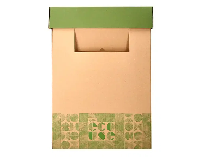 Liderpapel Papelera Ecouse Contenedor de Reciclaje 70 Litros en Cartón 100% Reciclado y Reciclable 450x350x650 mm