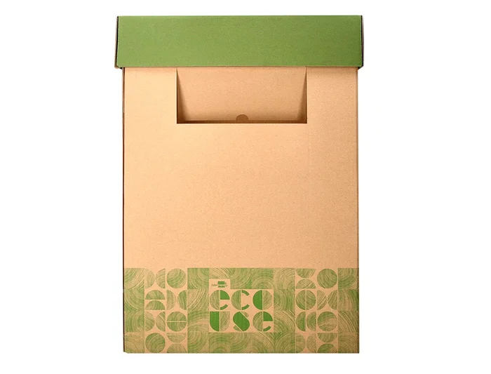Liderpapel Papelera Ecouse Contenedor de Reciclaje 70 Litros en Cartón 100% Reciclado y Reciclable 450x350x650 mm