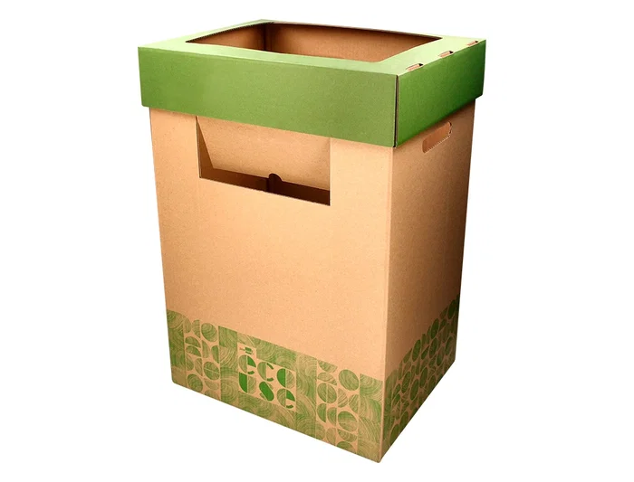 Liderpapel Papelera Ecouse Contenedor de Reciclaje 70 Litros en Cartón 100% Reciclado y Reciclable 450x350x650 mm