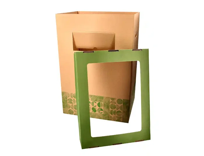 Liderpapel Papelera Ecouse Contenedor de Reciclaje 70 Litros en Cartón 100% Reciclado y Reciclable 450x350x650 mm