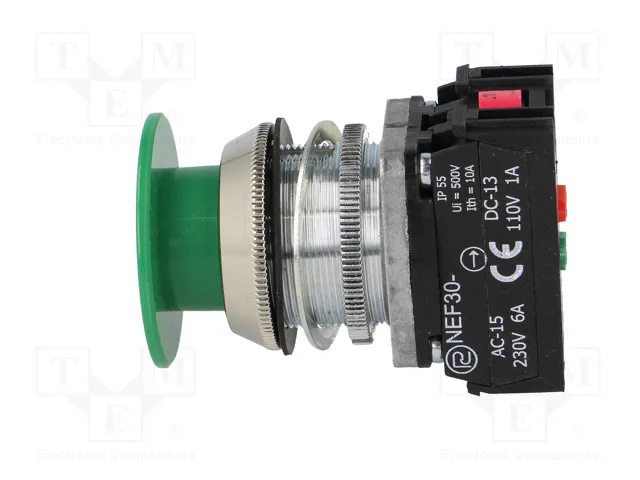PROMET Interruptor de presión verde NC + NA 30mm