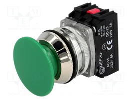 PROMET Interruptor de presión verde NC + NA 30mm