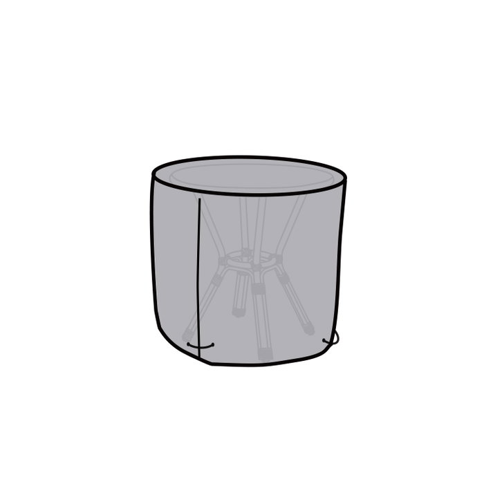 DKD Home Decor Funda de Poliéster para Mesa Redonda 132x132x75 cm, Gris Oscuro