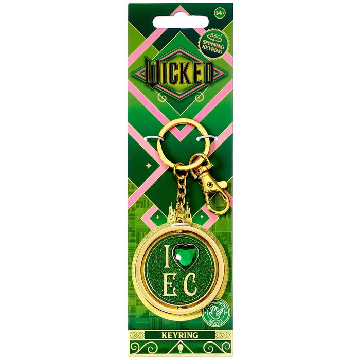 THE CARAT SHOP Llavero I love Emerald City Wicked Dorado Giratorio