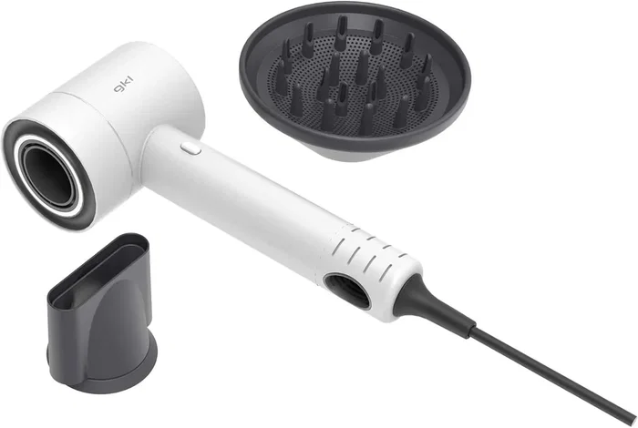 Gkl Secador de Pelo Profesional Pearl Sense, 1600W, Tecnología Iónica, Motor DC, 3 Velocidades, 4 Temperaturas, Aire Frío, Blanco, Incluye Concentrador y Difusor