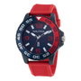 Nautica Reloj NAPFWS303 con correa roja y esfera azul