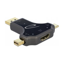 DeLOCK Adaptador de Monitor 3 en 1 USB-C™ / DisplayPort / mini DisplayPort a HDMI 4K 60 Hz