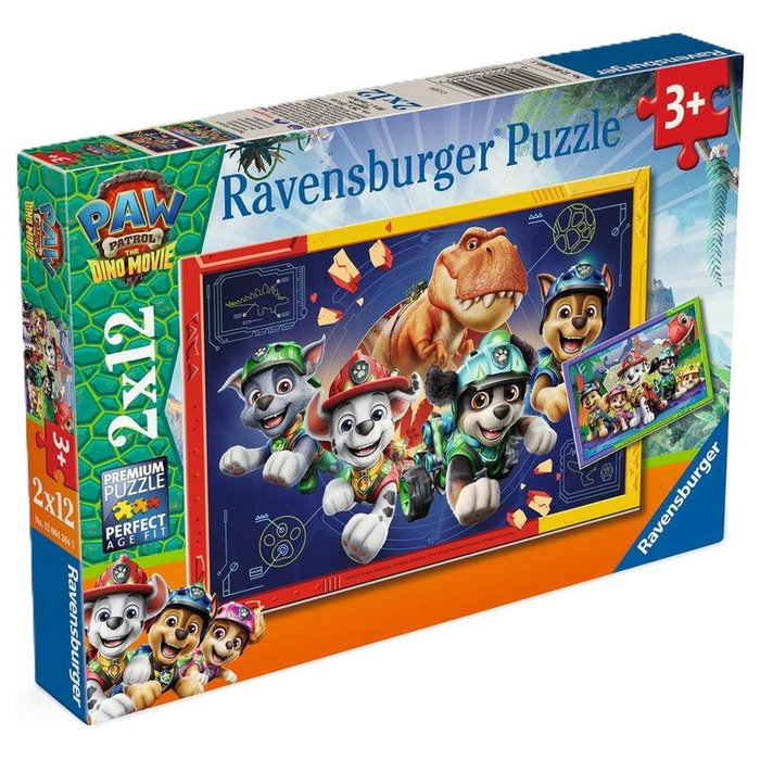 RAVENSBURGER Puzzle Dino Movie Patrulla Canina Paw Patrol 2x12pzs RAVENSBURGER Puzzle Dino Movie Patrulla Canina Paw Patrol 2x12pzs