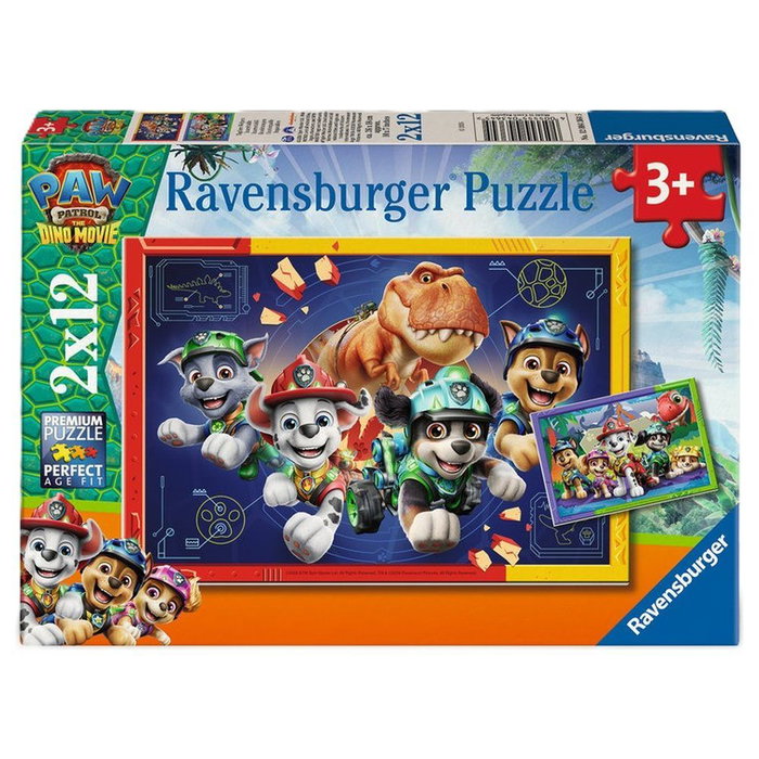 RAVENSBURGER Puzzle Dino Movie Patrulla Canina Paw Patrol 2x12pzs RAVENSBURGER Puzzle Dino Movie Patrulla Canina Paw Patrol 2x12pzs