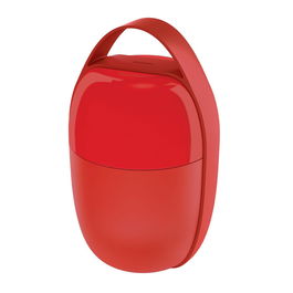 Alessi SA03 R Fiambrera Lunch Box, Resina Termoplástica Roja con Elemento Refrigerante, 2 Compartimentos