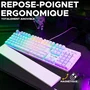 The G-Lab Teclado Gaming KEYZ RUBIDIUM Mecánico (Interruptor Rojo) Reposamuñecas RGB Con Cable Azerty Blanco