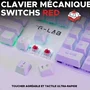 The G-Lab Teclado Gaming KEYZ RUBIDIUM Mecánico (Interruptor Rojo) Reposamuñecas RGB Con Cable Azerty Blanco