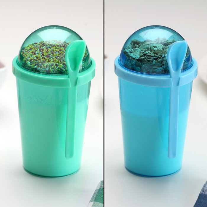 Versa Vaso Porta Alimentos con Cuchara Azul 9x16 cm (6 Unidades)