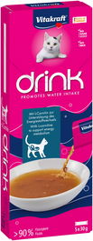 Vitakraft Vita Drink Salmón L-Carnitina Snacks Líquidos Gato 9x5x30gr