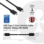 Club 3D Cable USB-C a USB-C 0.8 m - USB 3.2 Gen 2, 10 Gbps, Power Delivery 100W, Compatible con Vídeo 4K 60Hz, E-Marker, Negro