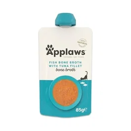 Applaws Sobres Húmedos para Gato con Caldo de Hueso, Pescado y Filete de Atún - Pack de 12 unidades de 85 g