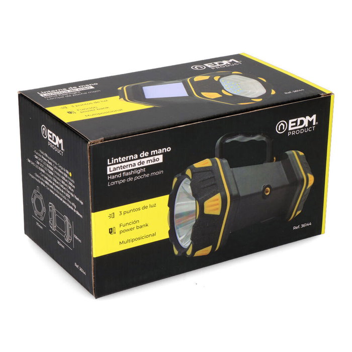 Edm Titan Guard Linterna LED de mano recargable con 3 puntos de luz
