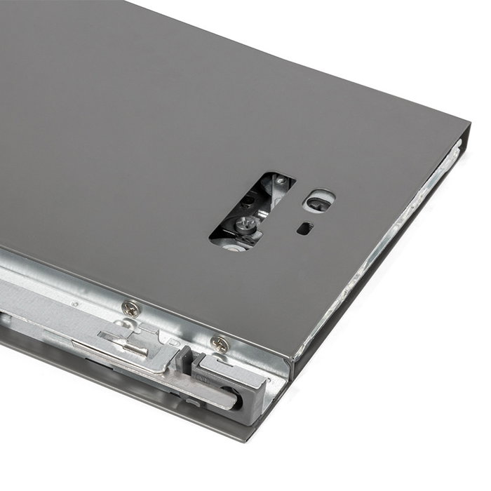 HERRAJES ALK Cajón QUBE de acero, extracción total, H90, 300 mm