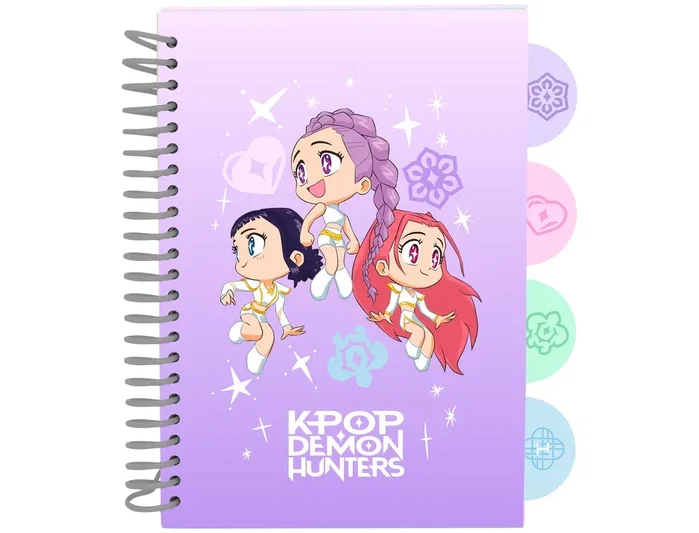Safta Bloc de Notas A5 K-Pop Demon Hunters Chibi con Separadores Safta Bloc de Notas A5 K-Pop Demon Hunters Chibi con Separadores