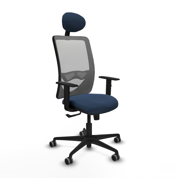 PIQUERAS Y CRESPO Silla de oficina Zulema Azul marino con respaldo Gris PIQUERAS Y CRESPO Silla de oficina Zulema Azul marino con respaldo Gris