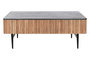DKD Home Decor Mesa Centro Moderno Negro Natural Acacio Marmol 115 x 65 x 45 cm