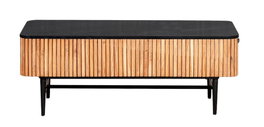 DKD Home Decor Mesa Centro Moderno Negro Natural Acacio Marmol 115 x 65 x 45 cm