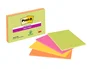 Post-it Bloc de Notas Adhesivas Super Sticky 152x101 mm, 45 Hojas, Colores Neón, Pack de 4 Unidades