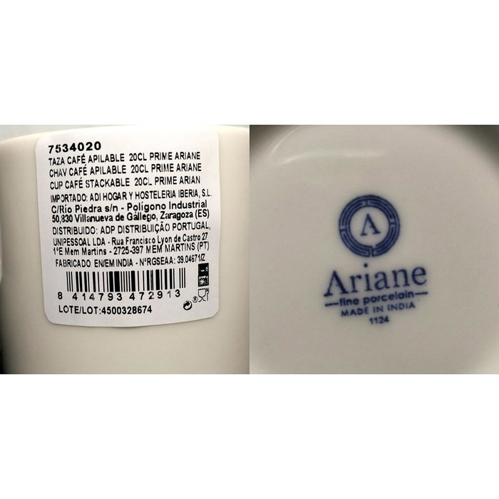Ariane Plato Espresso Prime Blanco Ariane Plato Espresso Prime Blanco