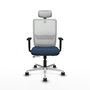 PIQUERAS Y CRESPO Silla de oficina Haches Azul marino y Blanco