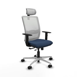 PIQUERAS Y CRESPO Silla de oficina Haches Azul marino y Blanco
