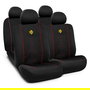 Momo MOMLSC021BR Set Completo Cubre Asientos Coche 11 Piezas Negro y Rojo Universal Airbag