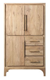 DKD Home Decor Armario Alpino Marron Claro Acacia 90 x 45 x 160 cm con 3 Cajones y 3 Puertas