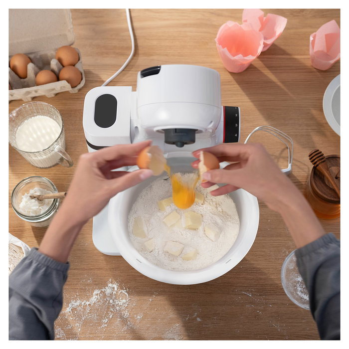 Bosch MUMS2AW00 Kitchen Machine Robot de Cocina, 700W, Serie 2, Color Blanco, 3.8L con Batidor, Amasador y Accesorios