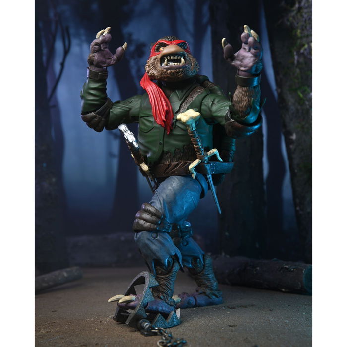 NECA Figura Ultimate Raphael como Hombre Lobo Universal Monsters Tortugas Ninja 18cm Articulada con Accesorios