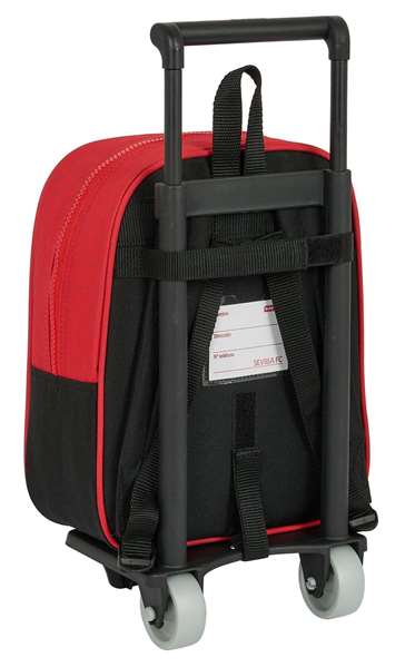 Safta Mochila Infantil Sevilla FC 232+Carro 805 Roja y Negra con Ruedas 22x27x10cm