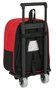 Safta Mochila Infantil Sevilla FC 232+Carro 805 Roja y Negra con Ruedas 22x27x10cm