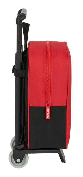 Safta Mochila Infantil Sevilla FC 232+Carro 805 Roja y Negra con Ruedas 22x27x10cm