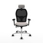 PIQUERAS Y CRESPO Silla de oficina Jorquera con mecanismo Sincro/Traslack, Blanco y Negro