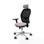 PIQUERAS Y CRESPO Silla de oficina Jorquera con mecanismo Sincro/Traslack, Blanco y Negro
