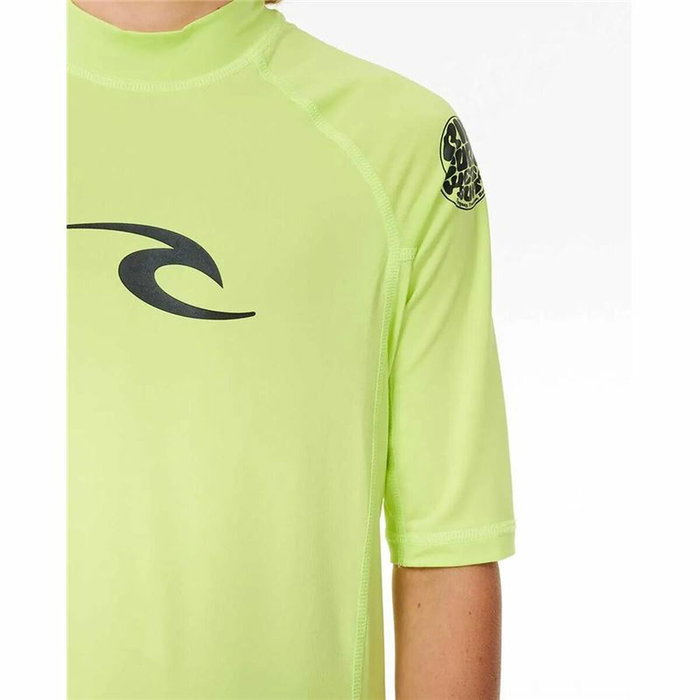 Camiseta de Manga Corta Infantil Rip Curl Wave Upf Verde limón