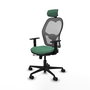 PIQUERAS Y CRESPO Silla de oficina Jorquera con mecanismo Sincro/Traslack, Verde esmeralda y Gris