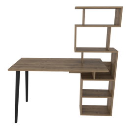 Hanah Home Mesa de Estudio Vina - Nogal, 133x55x146.4cm, Tablero Melamina 18mm
