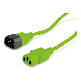 ROLINE Cable de alimentación 19.08.1528, IEC 320 C14 a C13, Verde, 0,8 m