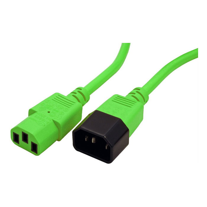 ROLINE Cable de alimentación 19.08.1528, IEC 320 C14 a C13, Verde, 0,8 m