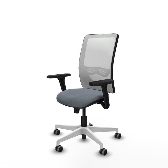PIQUERAS Y CRESPO Silla de oficina Zulema con mecanismo Sincro, Gris y Blanco