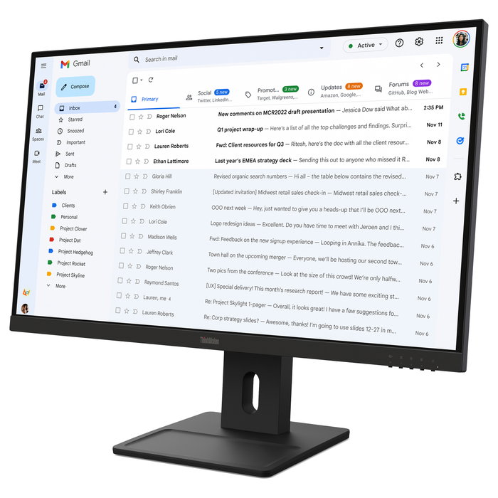 Lenovo ThinkVision E27-40 Monitor 27" Full HD IPS 100Hz 4ms VGA HDMI DisplayPort VESA Altavoces Negro