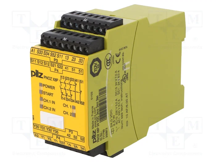 PILZ PNOZ X8P Relé de Seguridad 24VDC 3 Entradas PILZ PNOZ X8P Relé de Seguridad 24VDC 3 Entradas